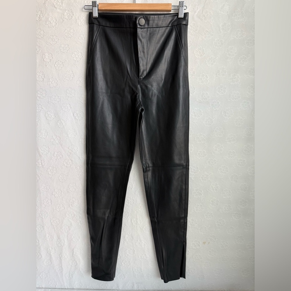 ZARA black  Faux Leather pants NWOT XS